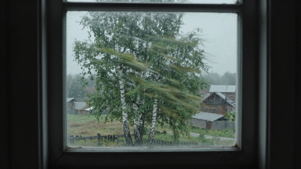 Окно в загородном доме: вид на природу через стекло